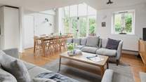 Great open plan living space which opens directly onto the patio and garden.