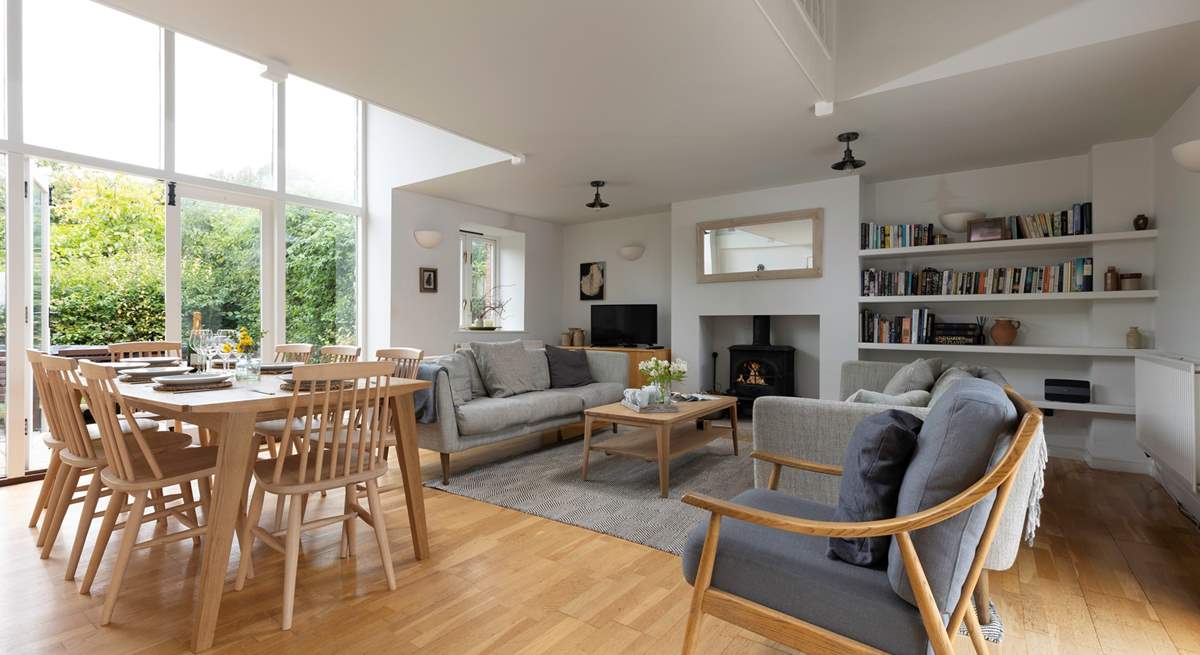 The living area is large, light and airy. 