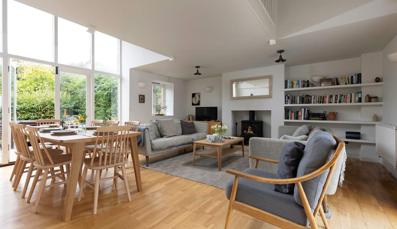 The living area is large, light and airy. 