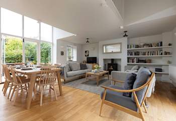 The living area is large, light and airy. 