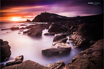 Cape Cornwall at dusk is very romantic.