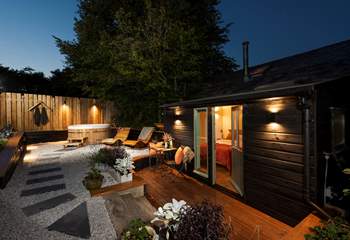 The outside space is equally as enjoyable by day and night. 