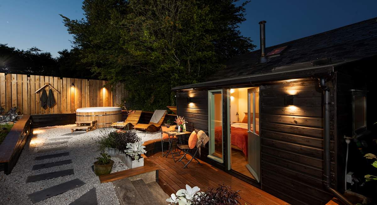 The outside space is equally as enjoyable by day and night. 