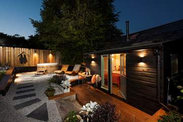 The outside space is equally as enjoyable by day and night.