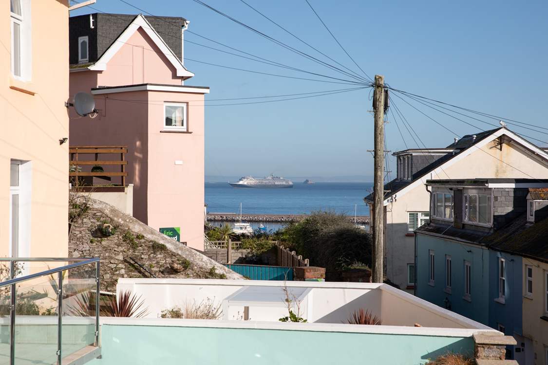 The visiting cruise liners enjoying a visit to Brixham.