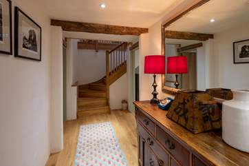 The ground floor hallway which connects the bedrooms.