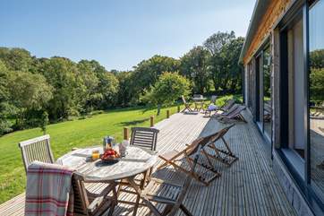 Sitting out on the decking, enjoying the view following a swim is a real pleasure.