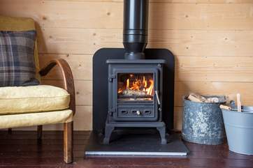 The warming wood-burner ensures year-round cosiness.