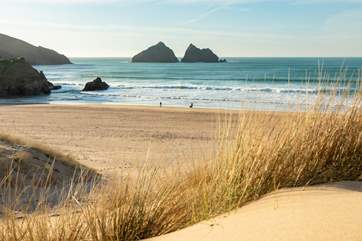 Holywell Bay is just along the coast.