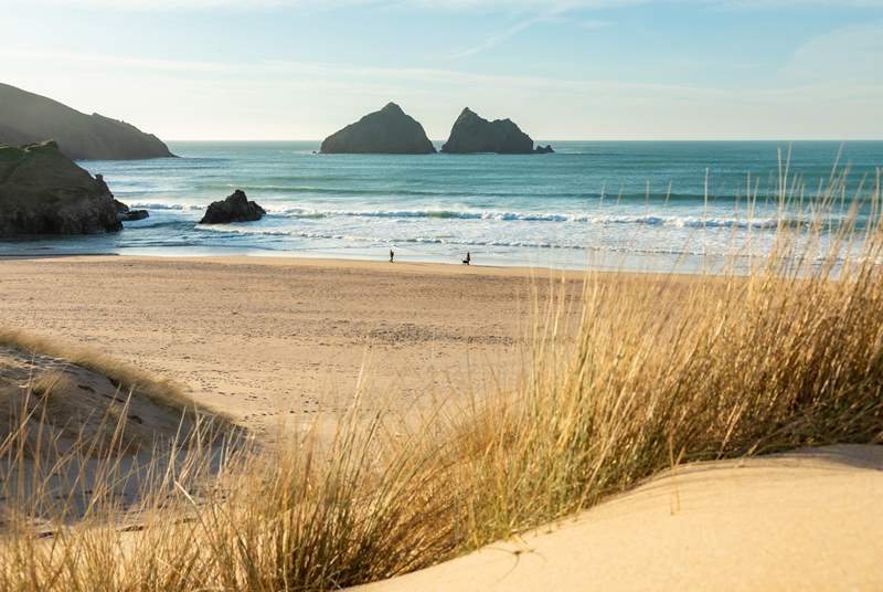 Holywell Bay is just along the coast. 