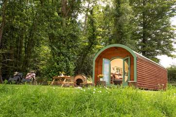Gorgeous Pendragon Pod tucked away in the east Devon countryside.
