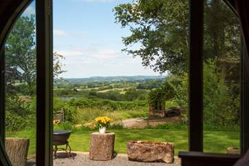 Looking straight out the double doors across miles and miles of glorious countryside.