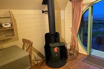 The warming wood-burner is a new addition for November 2020 and will ensure cosiness all year-round.