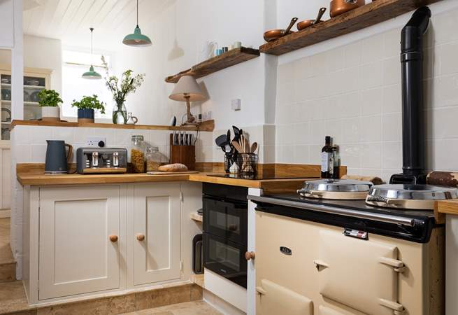 There is an electric oven and hob and an oil-fired Aga, which is on in the winter months (from November until May and October - April). 