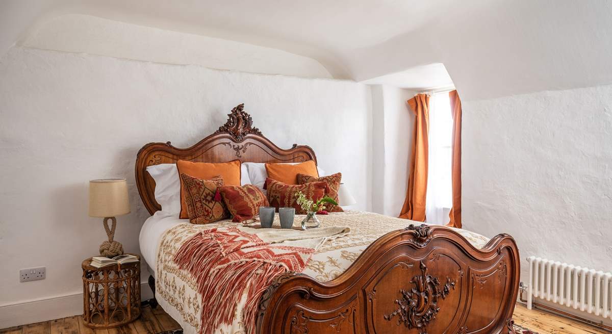 Fabulous French antique bed and crisp white sheets in Bedroom 2, just dreamy.