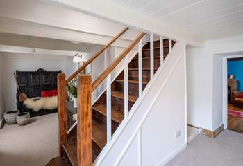 The stairs lead up to the three double bedrooms. 