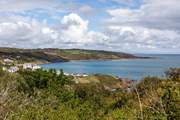 The amazing view from the lane looking over Coverack bay.