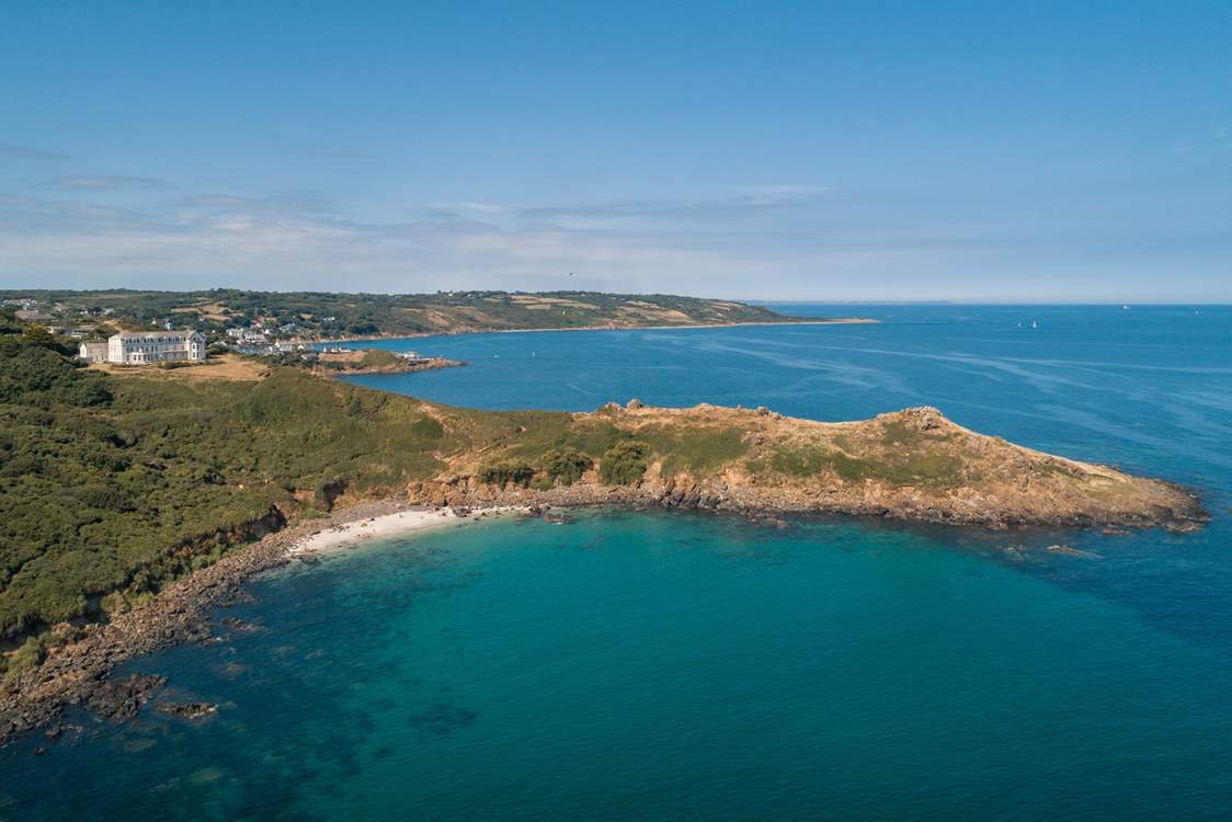 Chynhalls Head is at the end of the lane, follow the path to the stunning sandy cove below.