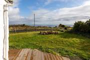The decking has a wonderful outlook out to sea.