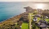 Chynhalls Farm House is the thatched property in the middle of the photo, what a location!  - Thumbnail Image