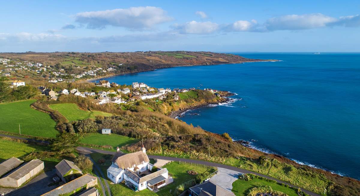 Looking back towards the village of Coverack with the gorgeous Chynhalls Farm House at the forefront. 