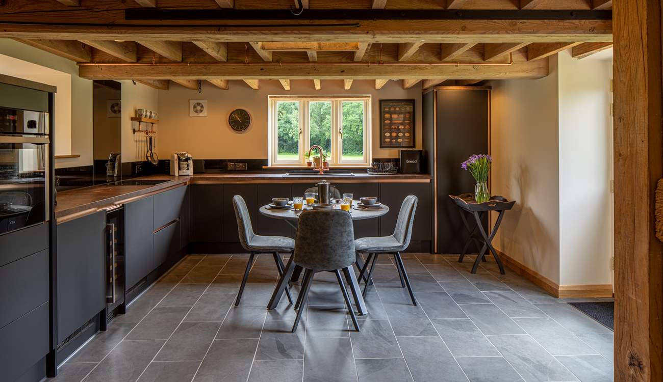 Kitchen/diners don't come much better than this; beautifully equipped with everything you could need, including a wine fridge.