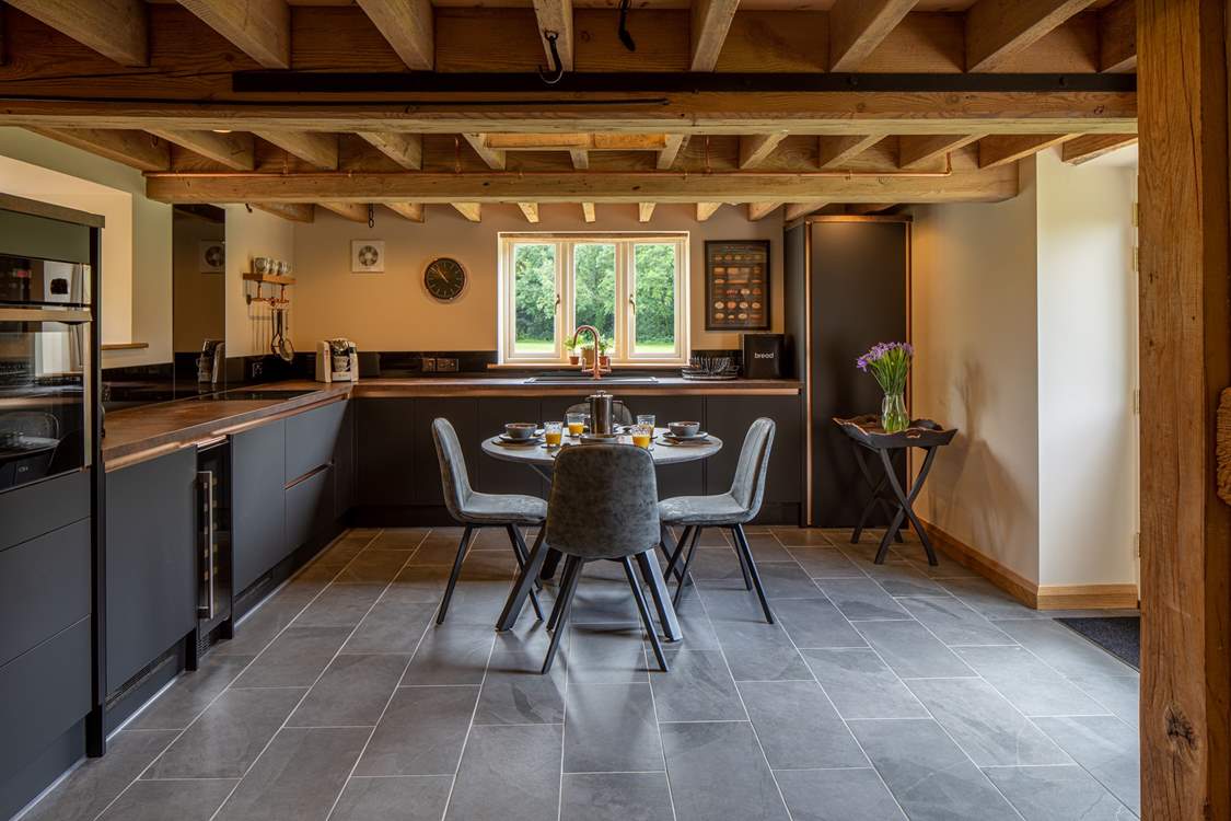 Kitchen/diners don't come much better than this; beautifully equipped with everything you could need, including a wine fridge.