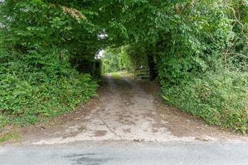 This is the entrance to the track - it is quite enclosed by trees so do keep an eye out for the turning.