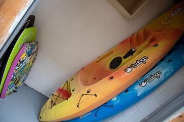 Body boards and kayaks are available for your use at anytime.