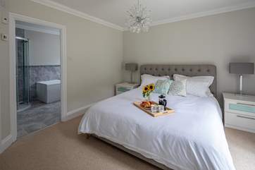 The master bedroom is home to this fabulous super-king size bed (bedroom 5).