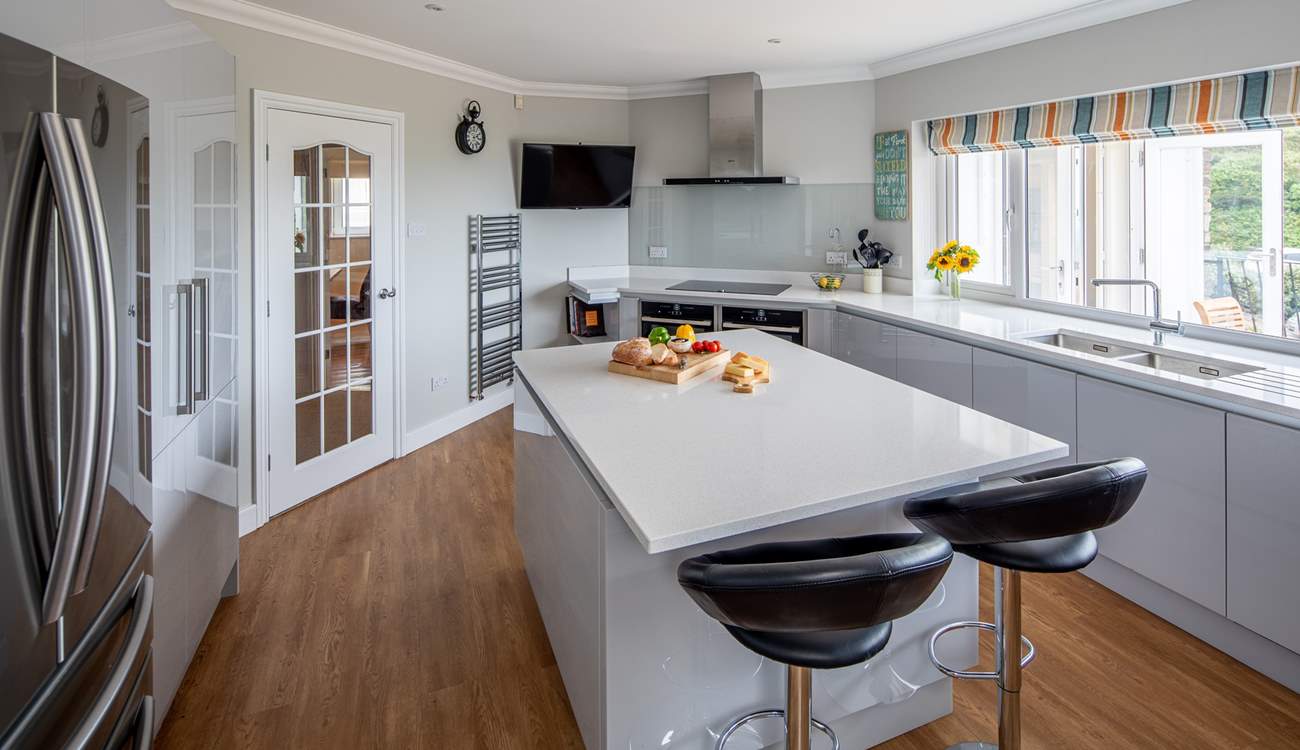 The kitchen is light, airy and spacious.