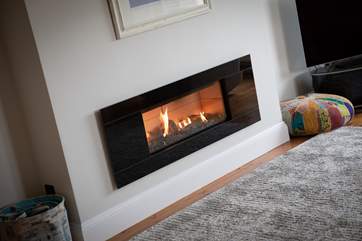 The super efficient gas fire provides a warming glow and a super amount of heat.