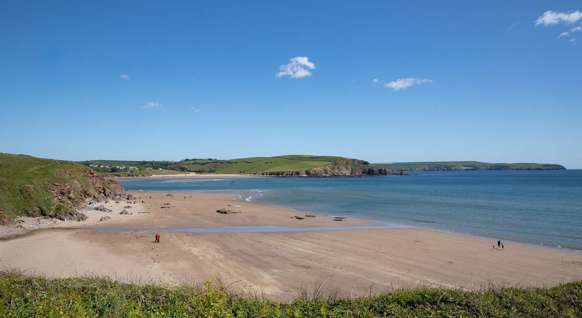 The beautiful Bigbury Beach.