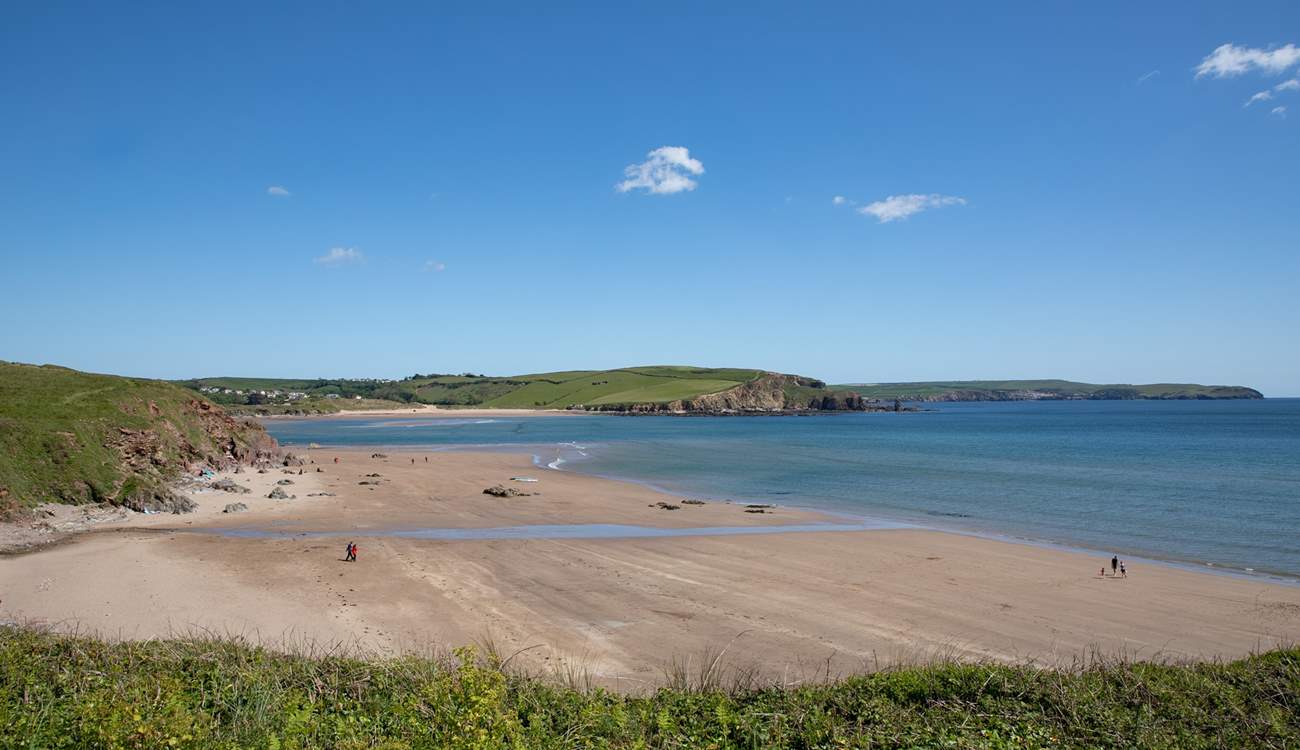 The beautiful Bigbury Beach.