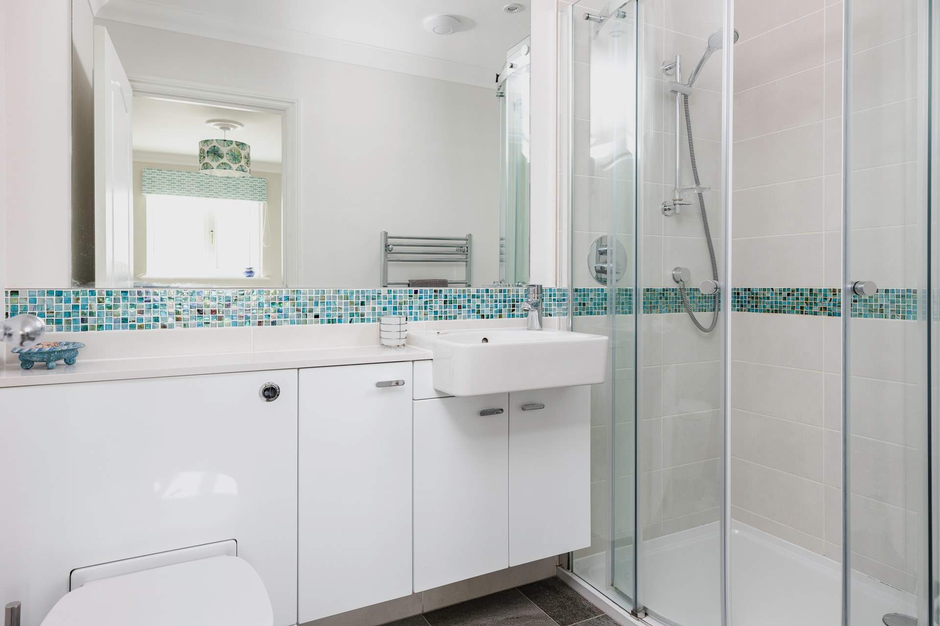 The en suite shower room to bedroom 2.