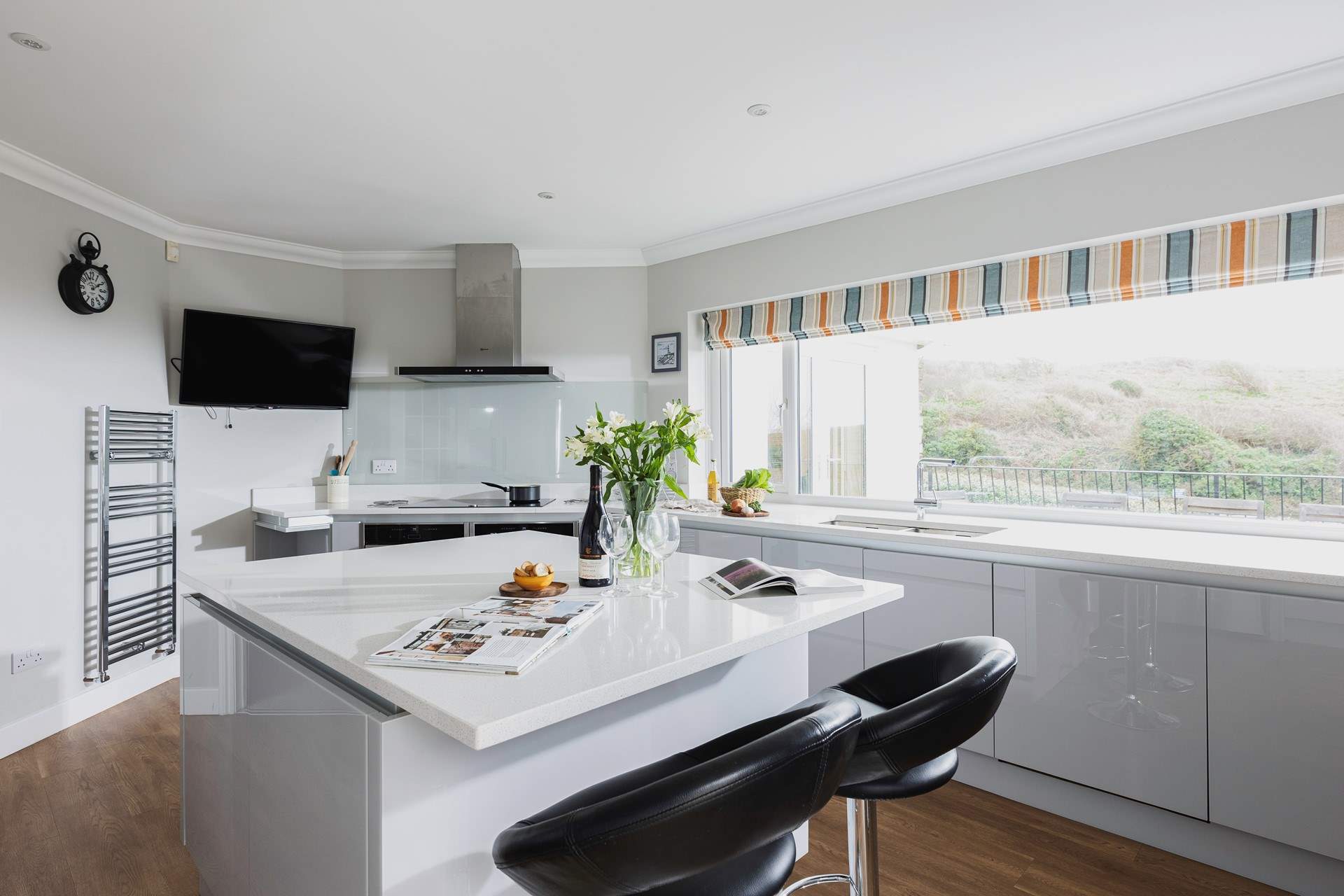 The super stylish kitchen has everything you'll need.