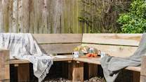 This secluded area is perfect for morning coffee.