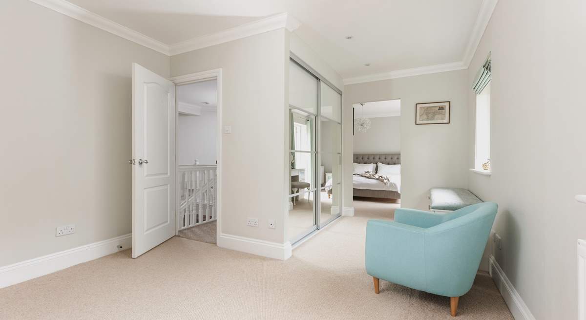 The master bedroom also has this fabulous dressing area/office space. Also the perfect space for a cot.