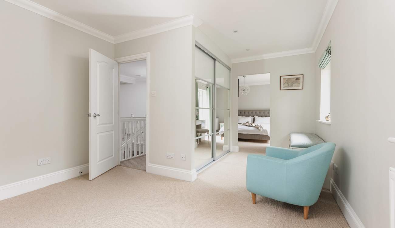 The master bedroom also has this fabulous dressing area/office space. Also the perfect space for a cot.