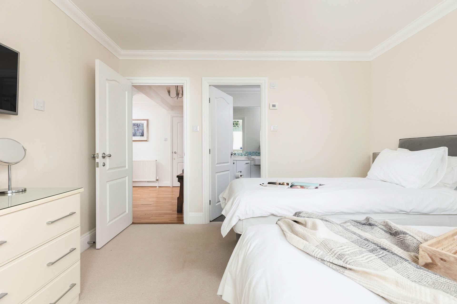 The gorgeous bedrooms are located on the ground floor.