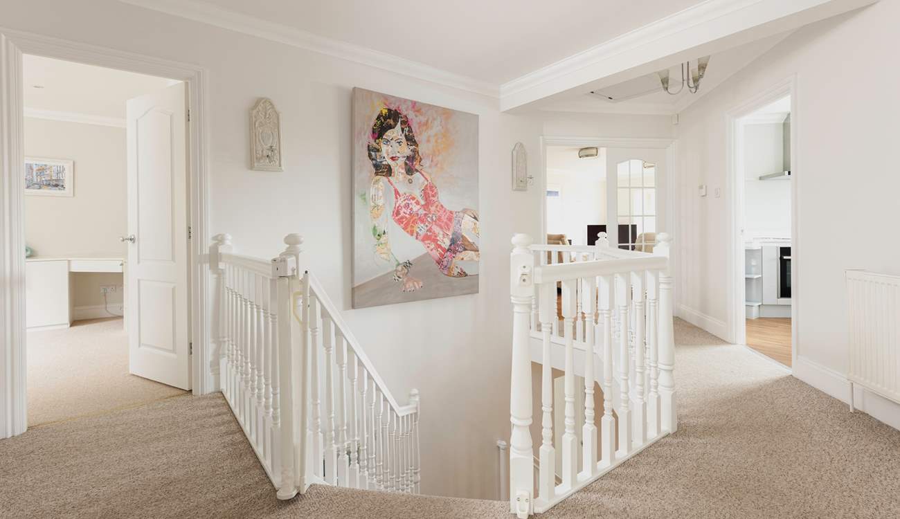 The fabulous living space is on the first floor to make the most of the stunning views. 