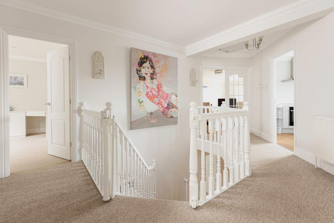 The fabulous living space is on the first floor to make the most of the stunning views.