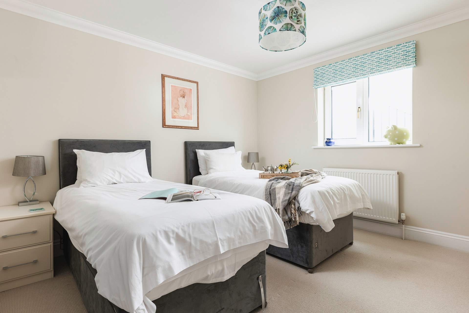 Bedroom 2 offers a super-king 'zip and link' bed. When split it creates two three-foot twin beds.