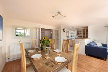 The open plan living space is lovely and light.