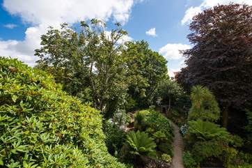 The outlook from the bedrooms over the communal garden.