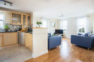 The open plan living space is light and airy.