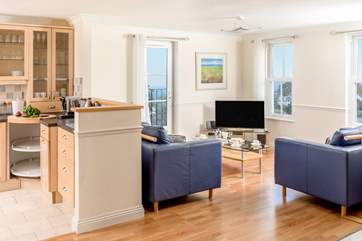 The open plan living space is light and airy.