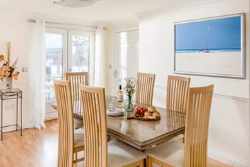 The open plan living space is lovely and light.