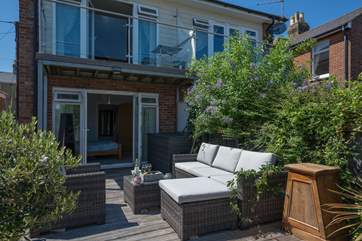 Soak up the Island's sun in the pretty outside area.