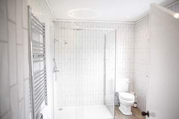 The master en suite is newly fitted.